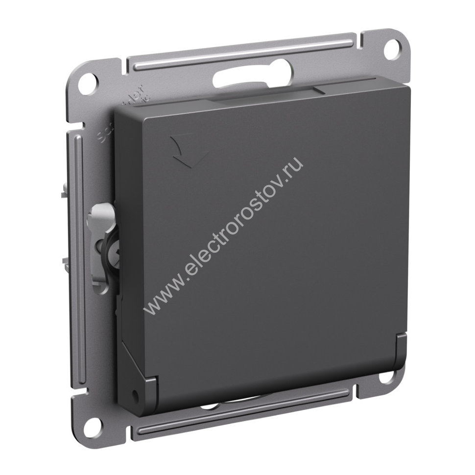 AtlasDesign Базальт Розетка 1-ая с/з, со шторками, с крышкой Schneider Electric