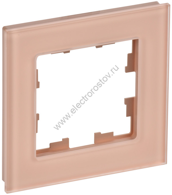 IEK BRITE DECOR Персик матовый стекло Рамка 1-мест. РУ-1-2-БрП