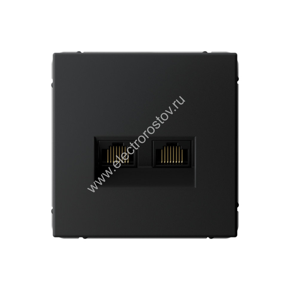 Systeme Electric ArtGallery Карбон Розетка двойная компьютерная RJ45+RJ45, кат.6А, механизм