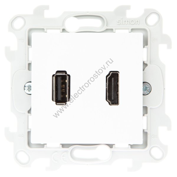 Simon 24 Белый Розетка HDMI+USB 2.0 Simon