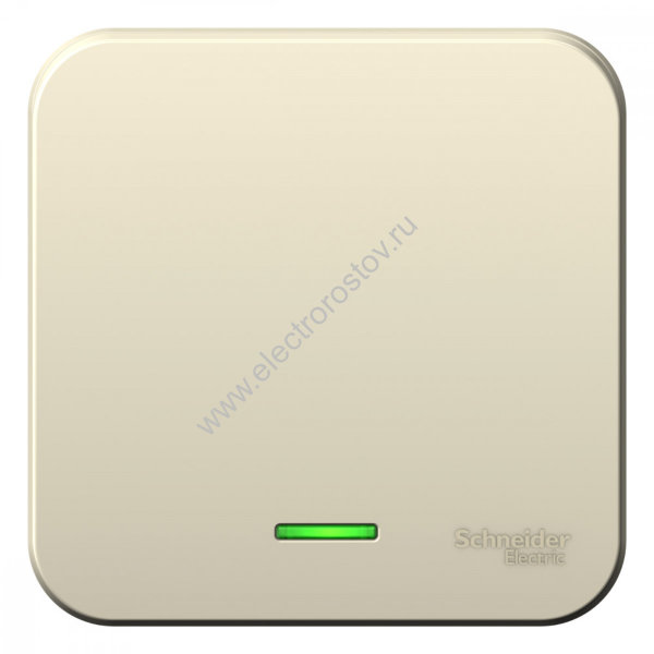 Blanca наруж Молочный Выключатель 1-клавишный с подсветкой, 6А, 250В, изолир. пластина Schneider Ele
