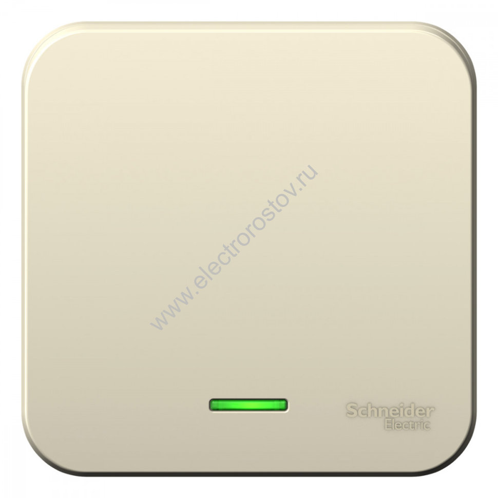 Blanca наруж Молочный Выключатель 1-клавишный с подсветкой, 6А, 250В, изолир. пластина Schneider Ele