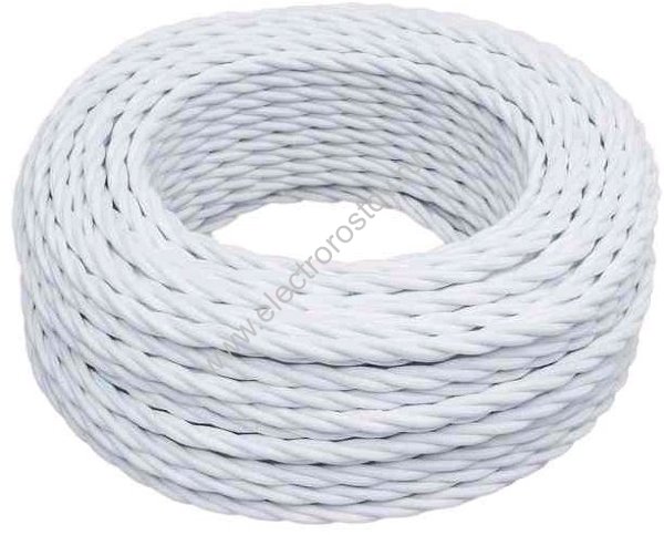 Витой провод 3*2,5, белый, матовый 10м