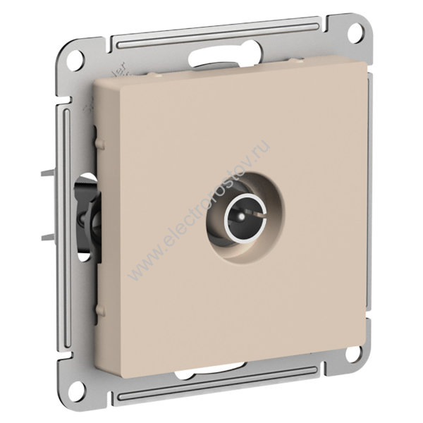 AtlasDesign Песочный Розетка TV проходная 4DB, механизм Schneider Electric