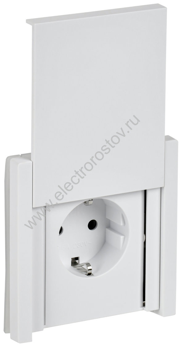 IEK FORTE&PIANO Белый Розетка с/з со шт с крышкой винтовое крепление 16А IP44 FP221