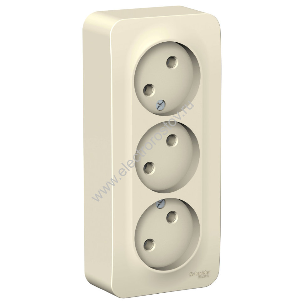 Blanca наруж Молочный Розетка 3-ая б/з без шторок 16А, 250В, изолир. пластина Schneider Electric