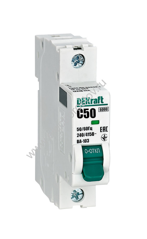 ВА-103 Автоматический выключатель 1P C50 6кА DEKraft