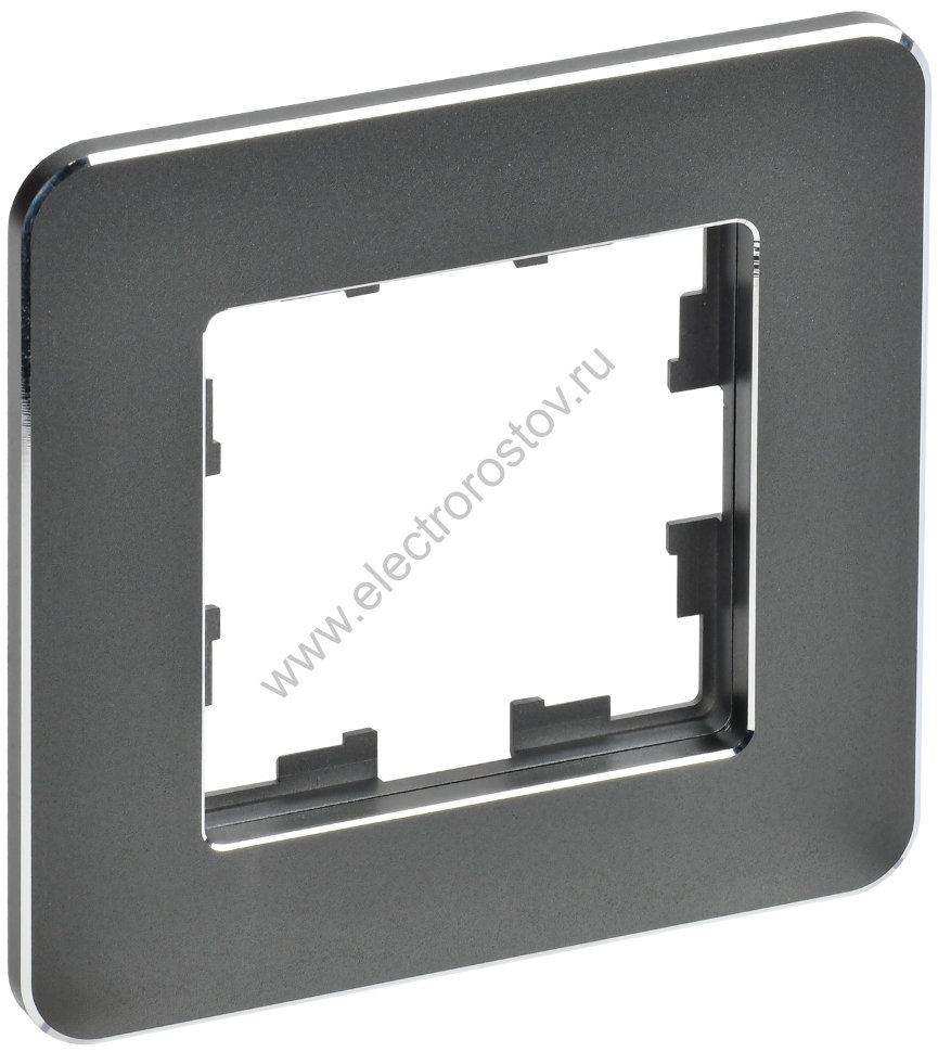 IEK BRITE DECOR Титан металл. скругл.угол Рамка 1-м РУ-1-1-Бр RE