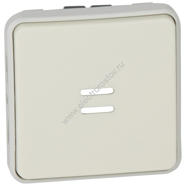Plexo Белый Мех Выключатель 1-клавишный кнопочный с подсветкой НО-контакт IP55 Legrand