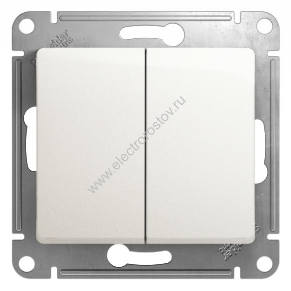 Glossa Перламутр Переключатель 2-клавишный Schneider Electric