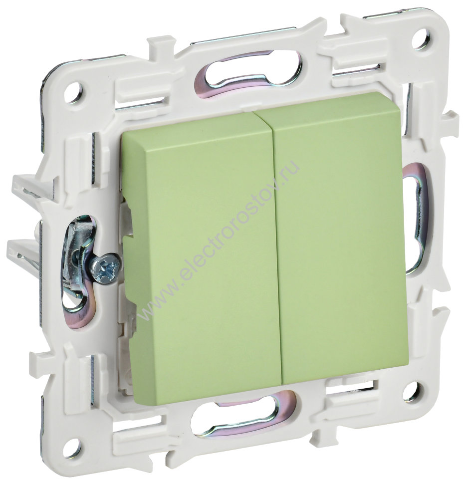 IEK SKANDY Мятный Выключатель 2-клавишный 10А SK-V04G