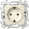 Simon 24 Слоновая кость Розетка 1-ая с заземлением Push and Go Simon