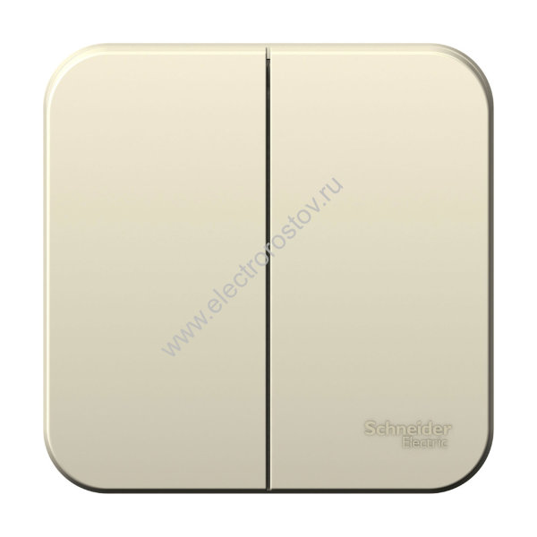 Blanca наруж Молочный Выключатель 2-клавишный 10А, 250B, изолир. пластина Schneider Electric