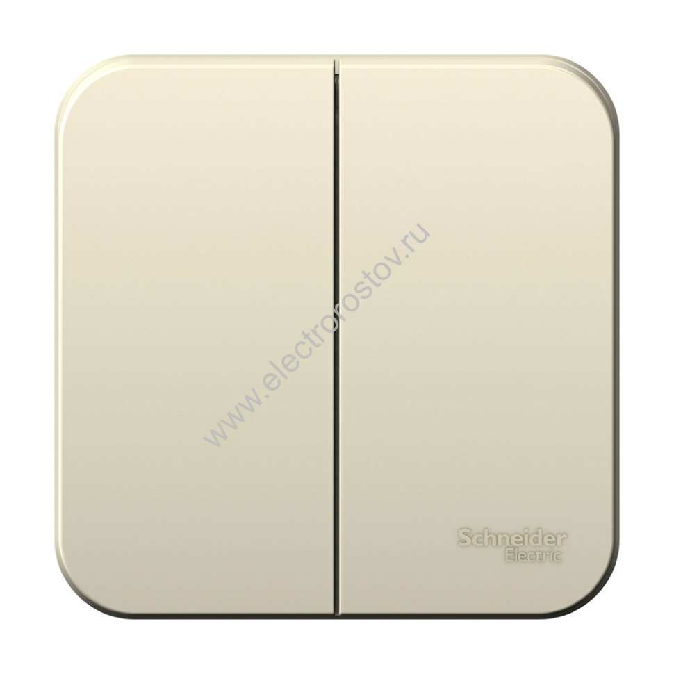 Blanca наруж Молочный Выключатель 2-клавишный 10А, 250B, изолир. пластина Schneider Electric