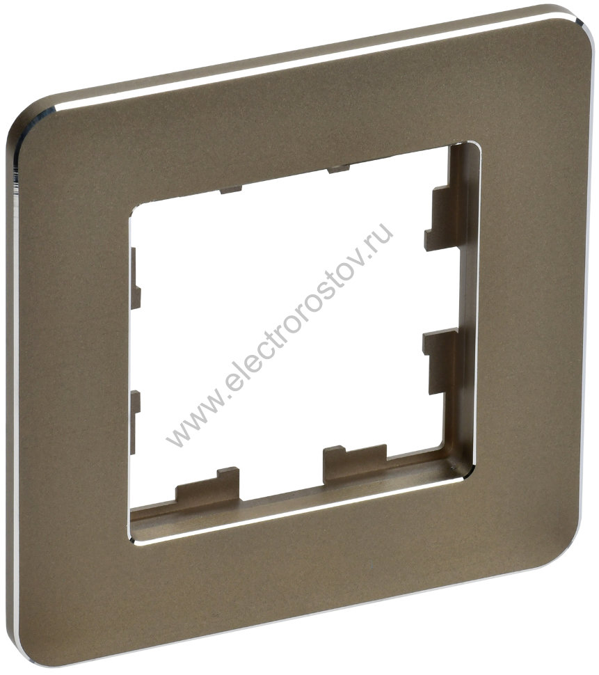 IEK BRITE DECOR Латунь металл. скругл.угол Рамка 1-м РУ-1-1-Бр RE