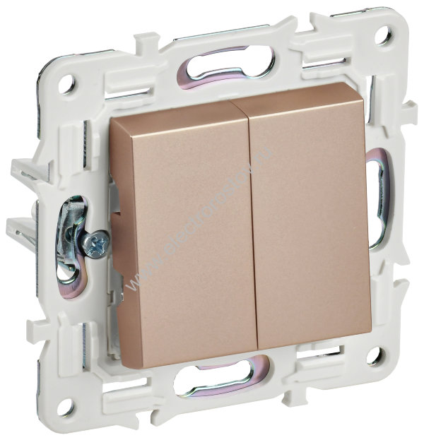 IEK SKANDY Песочный Выключатель 2-клавишный 10А SK-V04Sa