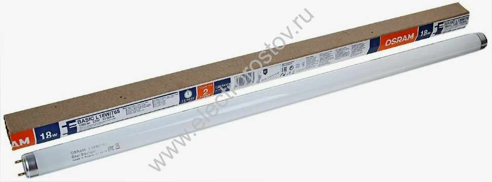 Лампа люминисцентная 18Вт 18/765 G13 T8 OSRAM