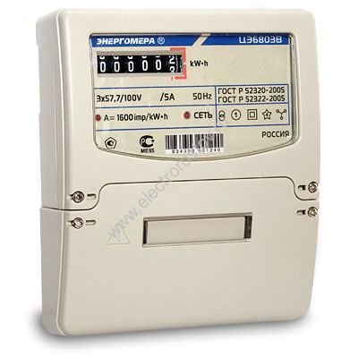 Счетчик электроэнергии 3Ф ЦЭ 6803В 1 230в 5-60А 3ф. 4пр. М7 Р32 Энергомера