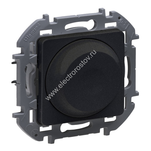 INSPIRIA Антрацит Светорегулятор поворотный без нейтрали 300Вт Legrand