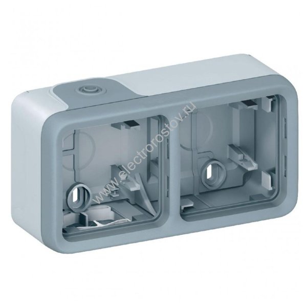 Plexo Серый Монтажная коробка 2-ая для наружного монтажа,горизонтальная,IP55 Legrand