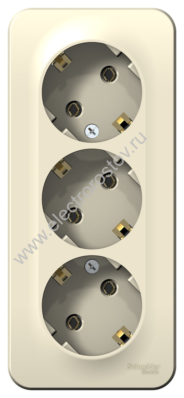 Blanca наруж Молочный Розетка 3-ая с/з без шторок 16А, 250В, изолир. пластина Schneider Electric