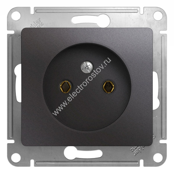 Glossa Графит Розетка 1-ая без заземления Schneider Electric