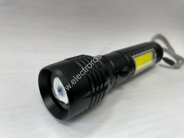 Фонарь ручной аккумуляторный Super LEDx1+COB 3W на корпусе