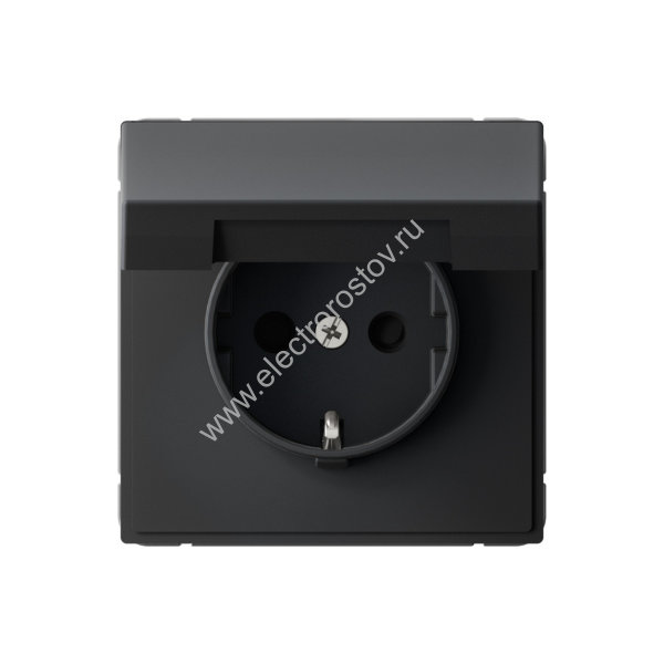 Systeme Electric ArtGallery Карбон Розетка с заземл. со шторк. с крышкой, 16А, IP20, механизм
