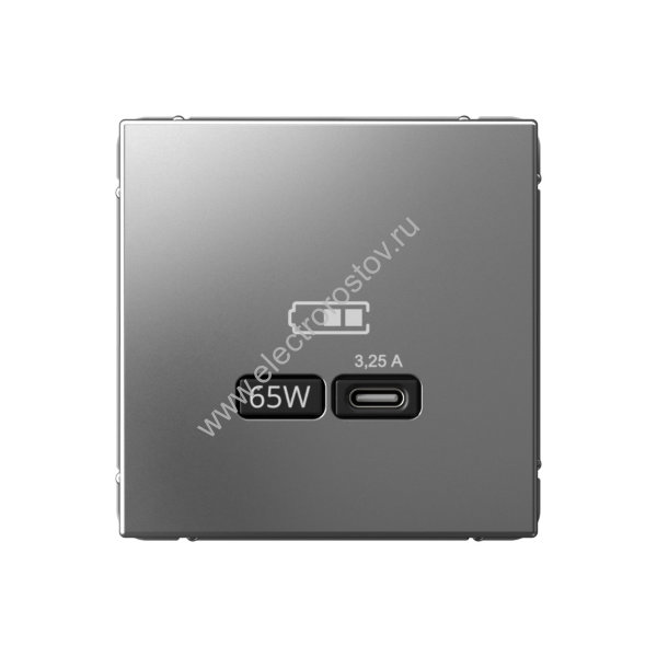 Systeme Electric ArtGallery Сталь USB Розетка тип-С 65Вт высокоскор.заряд. QC, PD, механизм