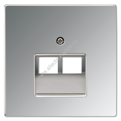 LS 990 Блестящий хром Накладка 2-ой наклонной ТЛФ/комп розетки JUNG