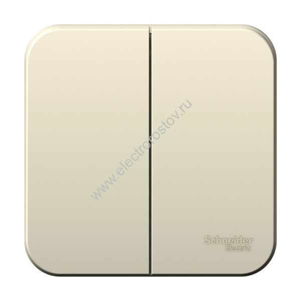 Blanca наруж Молочный Выключатель 2-клавишный 6А, 250B, изолир. пластина Schneider Electric