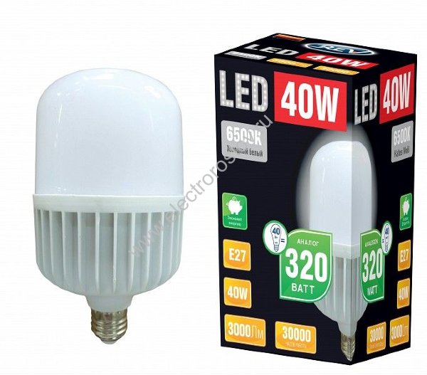 Лампа светодиодная LED 40Вт E27 6500K REV