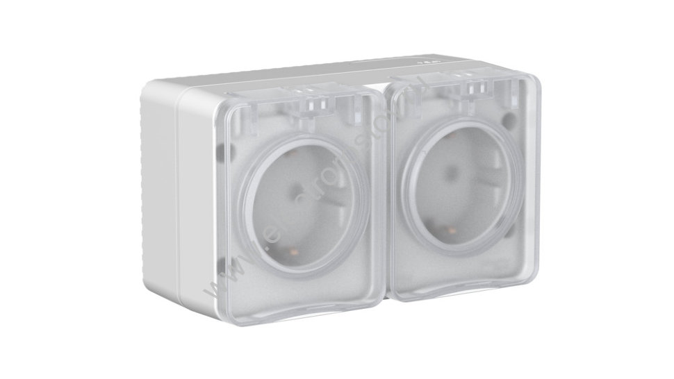 AtlasDesign Profi54 Серый Розетка двойная с/з со шторками Schneider Electric