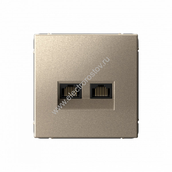 Systeme Electric ArtGallery Шампань Розетка двойная компьютерная RJ45+RJ45, кат. 5е, механизм