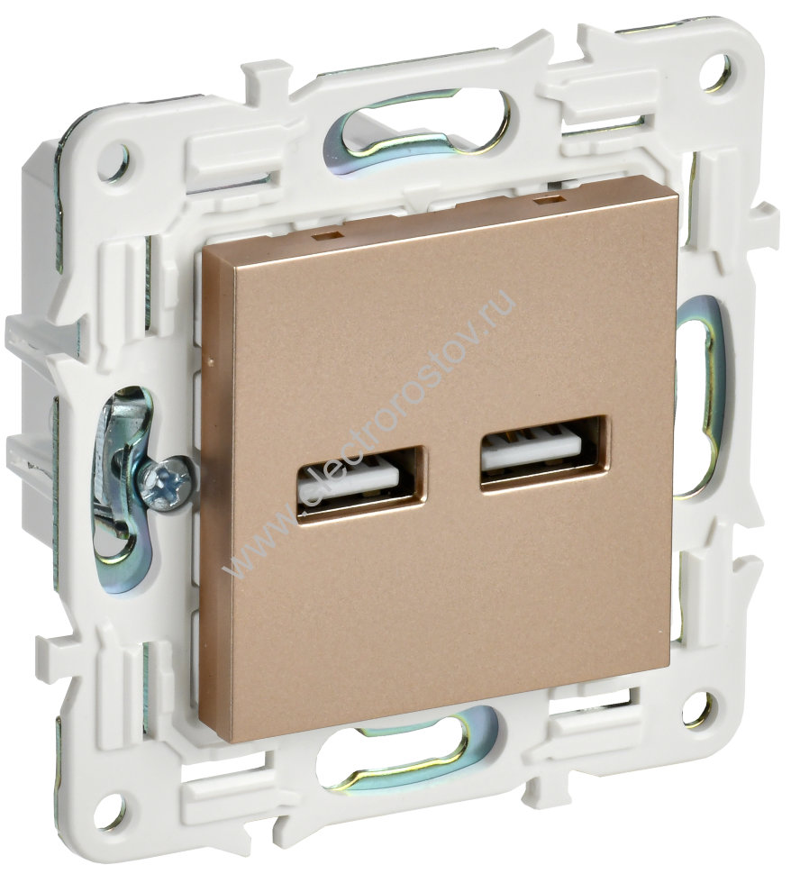 IEK SKANDY Песочный Розетка USB A+A 3,1А SK-R15Sa