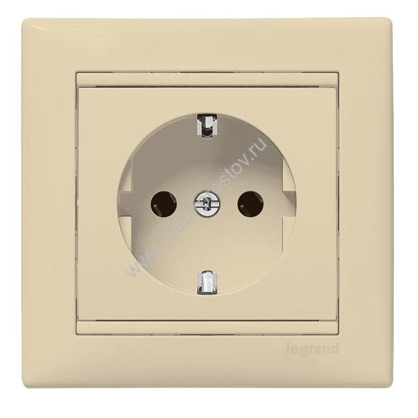 Valena Слоновая кость Розетка 1-ая с заземлением литая Legrand
