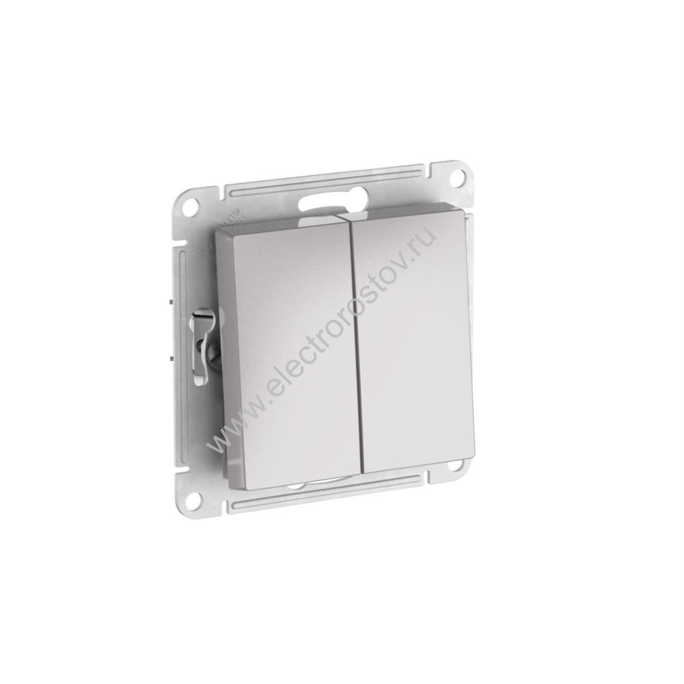AtlasDesign Aqua Алюминий Выключатель 2-клавишный IP44 с быстрозажим. клеммами Schneider Electric