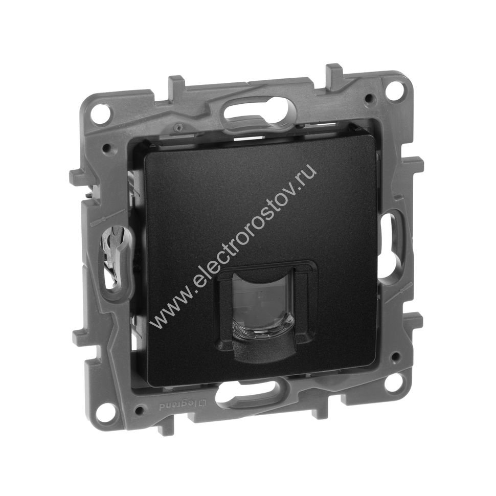 Etika Антрацит Розетка компьютерная 1-ая RJ-45, категория 6e Legrand