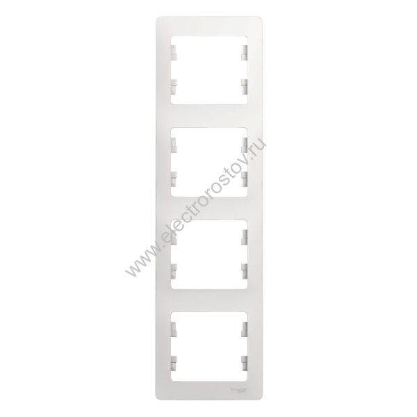 Glossa Белый Рамка 4-ая вертикальная Schneider Electric