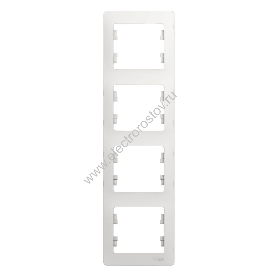 Glossa Белый Рамка 4-ая вертикальная Schneider Electric