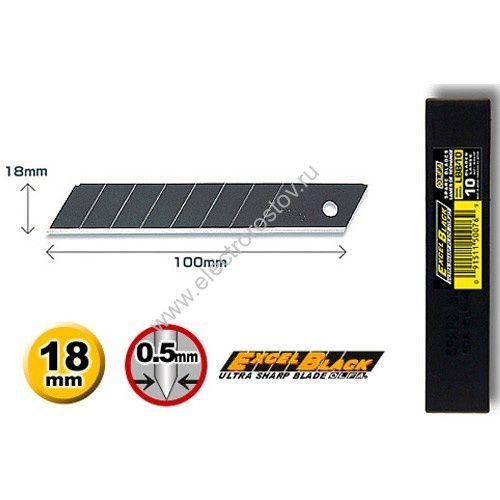 Лезвие 18 мм 10 шт, ExcelBlack, OLFA