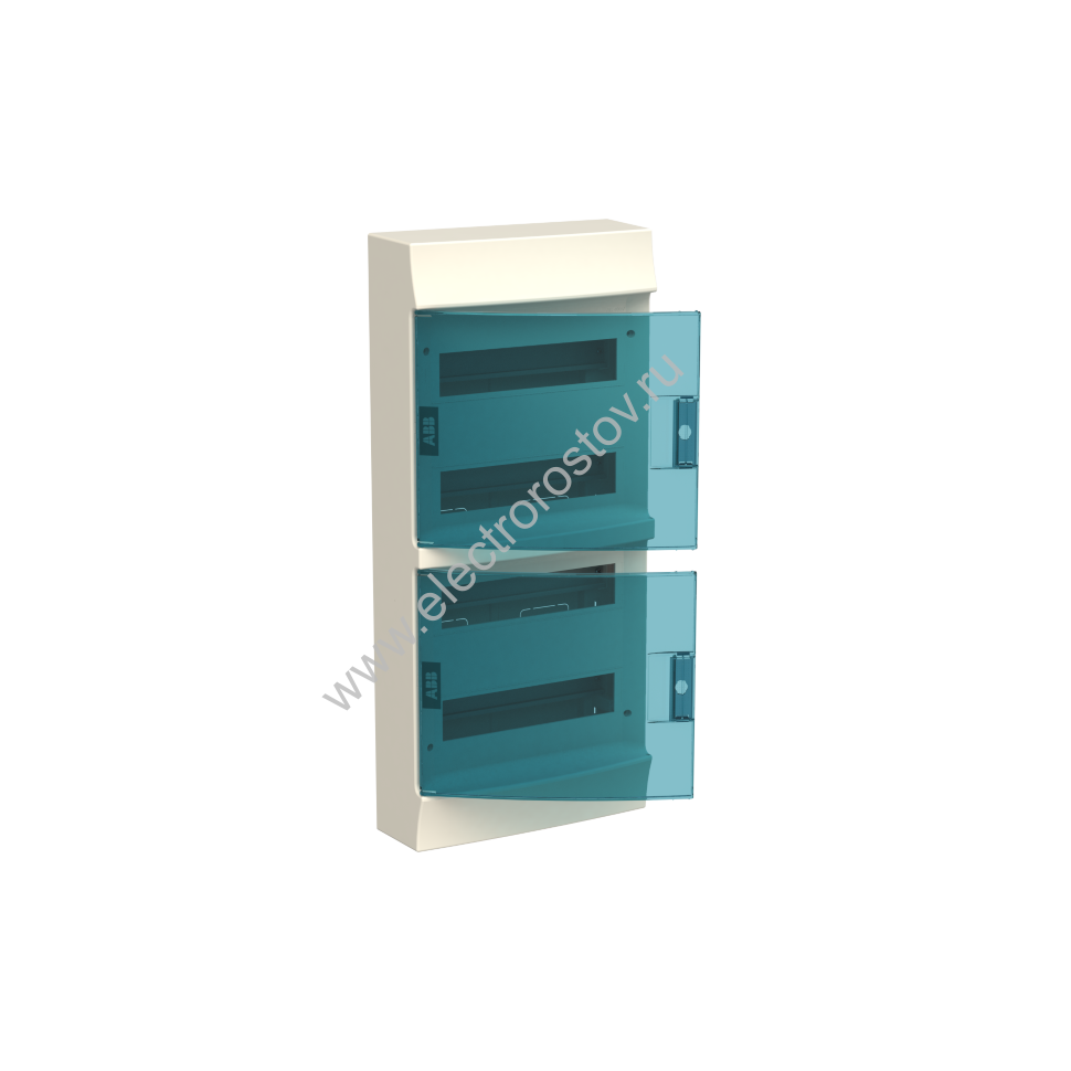 Mistral41 Щит накладной 48 модулей, дверь прозрачная зеленая, с клеммами IP41 ABB