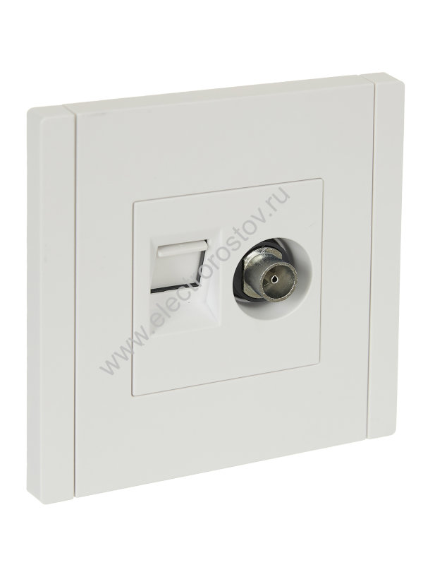 IEK FORTE&PIANO Белый Розетка двойная TV+RJ45 кат.6 FP237