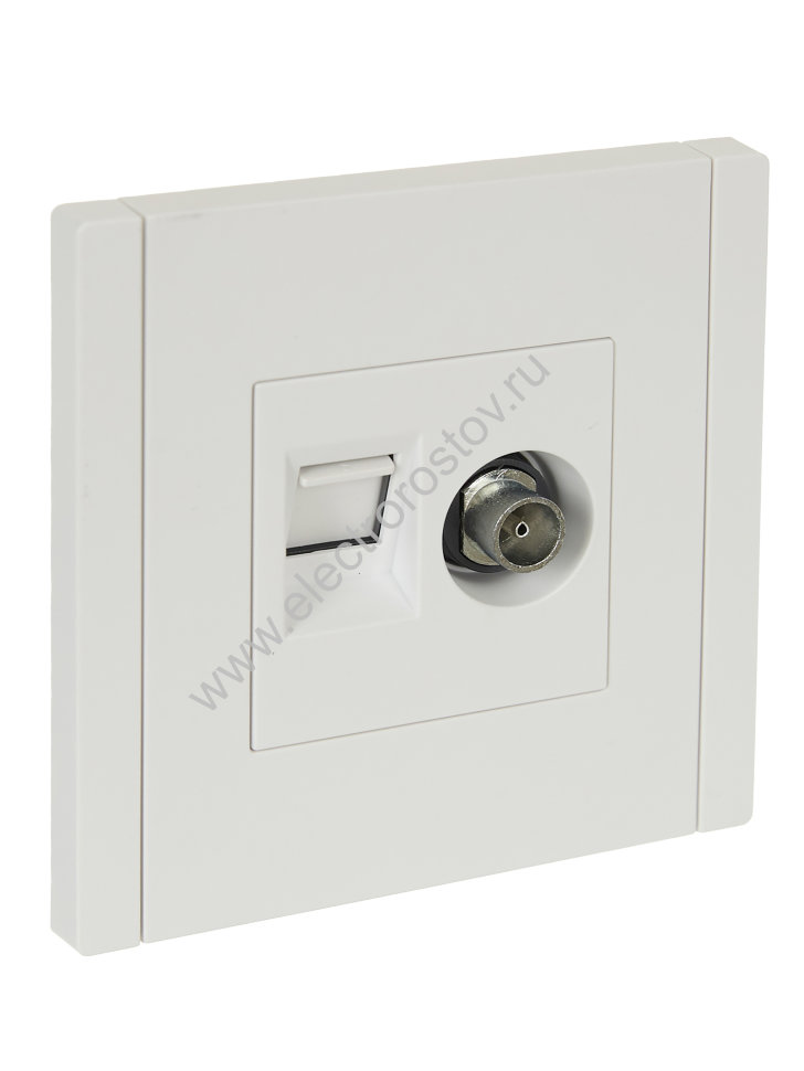 IEK FORTE&PIANO Белый Розетка двойная TV+RJ45 кат.6 FP237