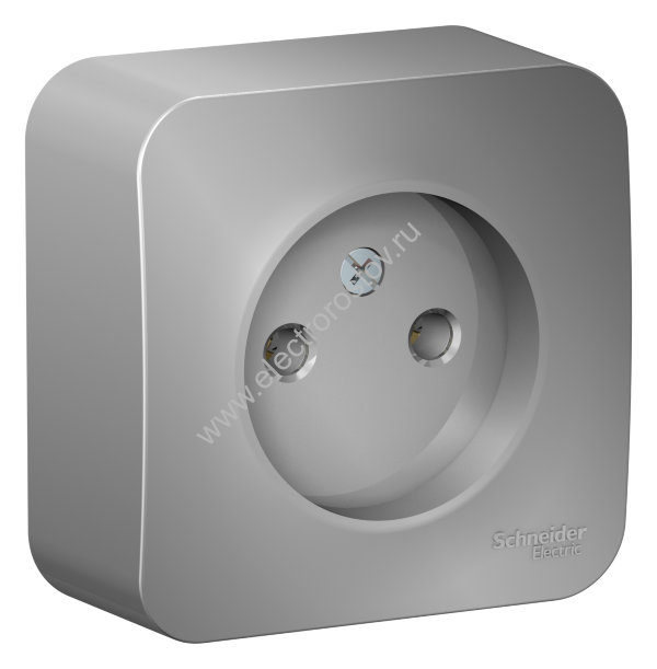 Blanca наруж Алюминий Розетка б/з без шторок 16А, 250В, изолир. пластина Schneider Electric