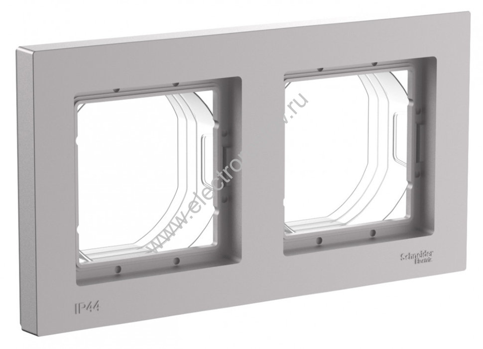 AtlasDesign Aqua Алюминий Рамка 2-ая IP44 Schneider Electric
