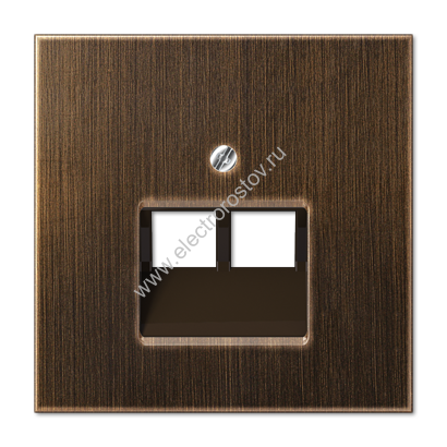 LS 990 Античная латунь Накладка 2-ой наклонной ТЛФ/комп розетки JUNG