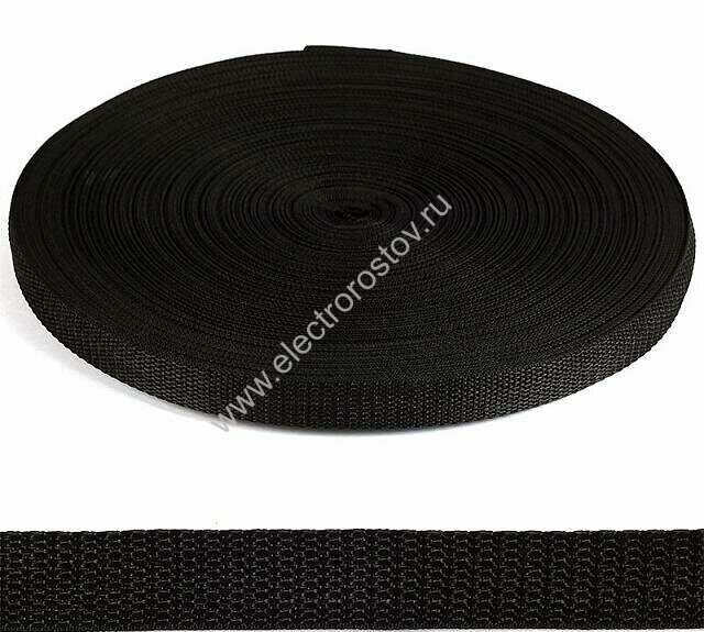 Текстильная монтажная лента, 20мм (50м) чёрная