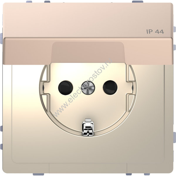 Merten D-Life Шампань Розетка 16А с/з и крышкой IP44 Schneider Electric