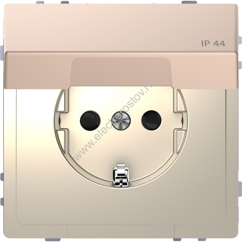 Merten D-Life Шампань Розетка 16А с/з и крышкой IP44 Schneider Electric